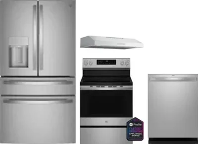 4 Piece Package Includes Refrigerator, Range, Hood And Dishwasher
